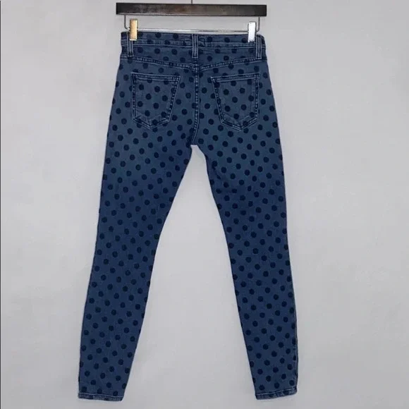 Current Elliott Flocked Dot The Stiletto Jeans - Size 25 - Picture 4 of 7
